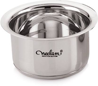NEELAM Stainless Steel 14 22G Induction Bottom Tope, 3200ML Tope 3.2 L capacity 25.4 cm diameter