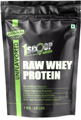 1 Scoop Nutrition WHEY PROTEIN POWDER - CONCENTRATE - 1KG - WITH ADDED DIGESTIVE ENZYMES ,33 SERVING Whey Protein