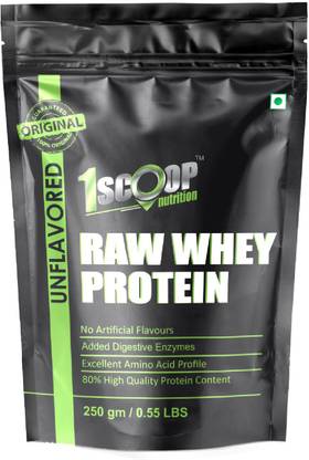 1 Scoop Nutrition Pure Whey Protein Powder 250gm - With Digestive Enzymes Whey Protein