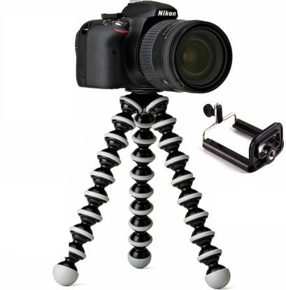 OAHU Gorillapod Tripod with 360° Rotating Ball Head Tripod for All DSLR Cameras(Max Load 1.5 kgs) & Mobile Phones + Free Heavy Duty Mobile Holder Tripod, Monopod