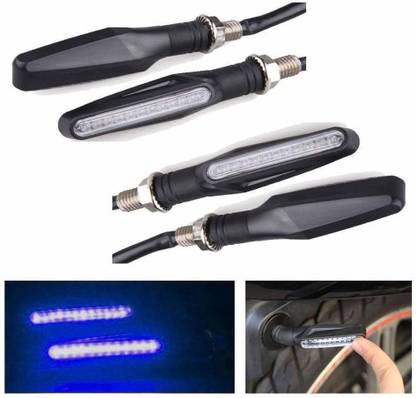 Mx Culer Zone KTM Style Sleek Blue Led Indicators Universal Blue Color LED Bike Motorcycle Indicators Turning Lights for Bajaj Pulsar 150 (Color Blue) (Pack 4) Interior Light Motorbike LED (12 V, 8 W)