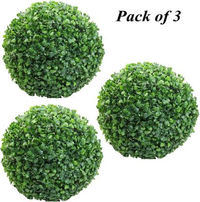 Fourwalls Pvc Plastic Artificial Eucalyptus Boxwood Topiary Grass Ball 23 Cm Total Diameter Green Set Of 3 Plant In India Fourwalls Pvc Plastic Artificial, Artificial Outdoor Topiary Plants In India