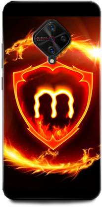 INDICRAFTS Back Cover for Vivo S1 Pro / Vivo 1920 M, M LETTER, FIRE, M NAME, M ALPHABET