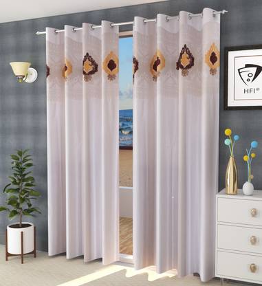 Homefab India 213.5 cm (7 ft) Door Polyester Curtain (Pack Of 2)