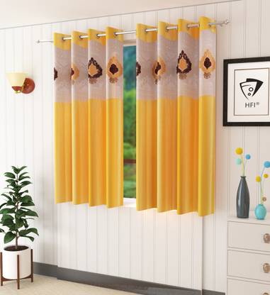 Homefab India 152.5 cm (5 ft) Polyester Window Curtain (Pack Of 2)