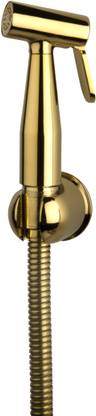 KYOTO Health Faucet Melville Brass Leak Proof HYGIENIC Cleaning with Brass Holder and 1 m Stainless Steel Extra Heavy Flexible Pipe with Gold Finish for Men; Women; Kids; & Toilet Seat in Bathroom Health  Faucet
