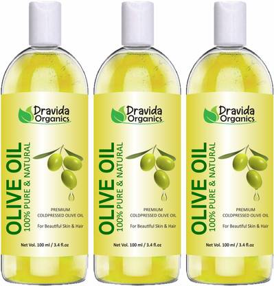 Dravida Organics Cold Pressed Olive Oil - 100% (Pack of 3)