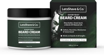 LetsShave Everyday Beard Cream for men, softens & moisturizes for easy maintenance, 100 g Beard Cream