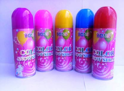 himanshu trading company Holi Snow Color Spray Gulal For Holi And Festivals Pack Of 5 Holi Color Paste Pack of 5