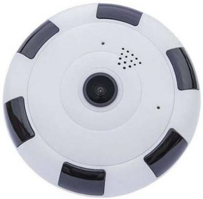 SrO V380 360 Degree Panoramic Wireless WiFi IP CCTV Security Camera | 1.3 Megapixel | 960P HD | With SD Card Slot (support up to 128 GB) | IR Night Motion Detection | 2-way Audio (Black & White Stripes) Security Camera (1 Channel) Security Camera