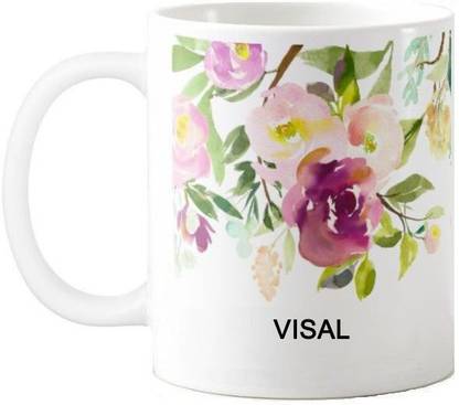Exoctic Silver Visal Water Color Print 76 Ceramic Coffee Mug