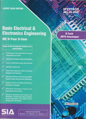 Basic Electrical & Electronics Engineering B.Tech II-Year II-Sem (Mechanical Engineering) (JNTU-Anantapur) Latest 2020 Edition