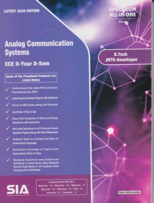 Analog Communication Systems B.Tech II-Year II-Sem (ECE) (JNTU-Anantapur Latest 2020 Edition