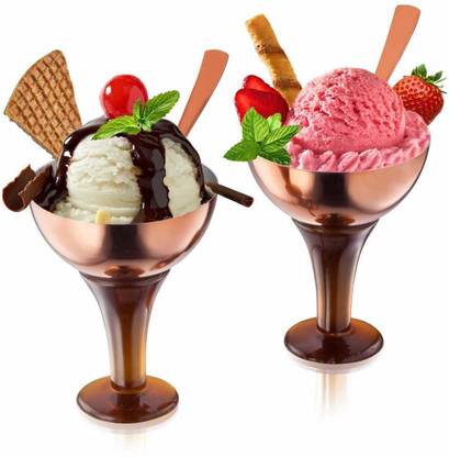 Sanjeev Kapoor Royal Dessert Ice Cream Bowls | Ice Cream Bowl Set with Spoon, Set of 4 Pieces Bowl, Spoon Serving Set