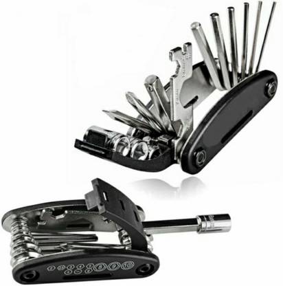 SHRI BICYCLES 13 in 1 Multifunctional Bicycle Repair Toolkit Complete Tool Set for Bike (Steel) Cycling Stand