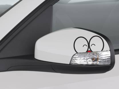 SUDARSHAN STICKER 7 cm Owl Eye New- B Sides, Windows, Bumper, Hood Car Sticker - Size 7 Cm X 13 Cm Self Adhesive Sticker