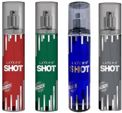 LAYER'R 1 SHOT DEEP DESIRE DEODORANT 135 ML+1 SHOT POWER PLAY DEODORANT 135 ML+1 SHOT ROYAL JADE DEODORANT 135 ML +1 SHOT RED STALLION DEODORANT 135 ML Deodorant Spray  -  For Men & Women