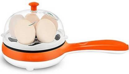 AADCART Egg Boiler and Non-Stick Electric Frying Pan(Multi color) Fry Pan 16 cm diameter with Lid (Plastic, Non-stick, Induction Bottom) DP8 Egg Cooker