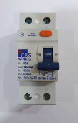 C & S ELECTRIC RCCB - 40A, 2Pole , 10kA, 100MA CSRB2P40A100-10KA MCB