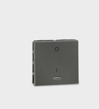 Legrand Legrand 573654 1-way double pole switch with indicator Red LED supplied 20 AX - 230 V for Home,Kitchen & Office (Magnesium,Pack of 1) 20 A One Way Electrical Switch