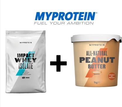 Myprotein Impact Whey Isolate, Chocolate Brownie, 2.5kg & Peanut Butter Natural,Smooth, 1kg Combo