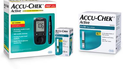 ACCU-CHEK Active Meter With 110 Strips Glucometer