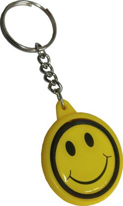 Uniqon Rotating Stylish Emoji Emoticon Smiley Plastic Keychain Key Chain