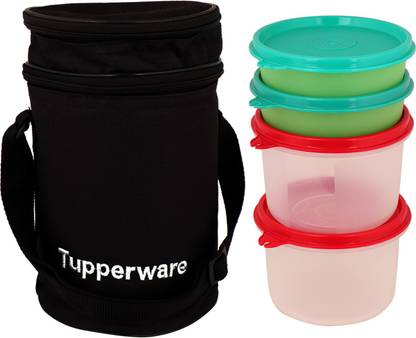 TUPPERWARE EXECUTIVE LUNCH BOX SET ( EACH 450 ML,450 ML ,180 ML,180 ML ) ( 4 Containers) With BAG 4 Containers Lunch Box
