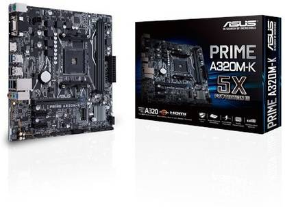 ASUS PRIME A320M-K AM4Socket Micro-ATX AMD 320 Chipset DDR4 Motherboard for Desktop