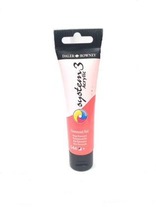 DALER ROWNEY SYSTEM 3 FLUORESCENT RED ACRYLIC COLOR TUBE 59ML
