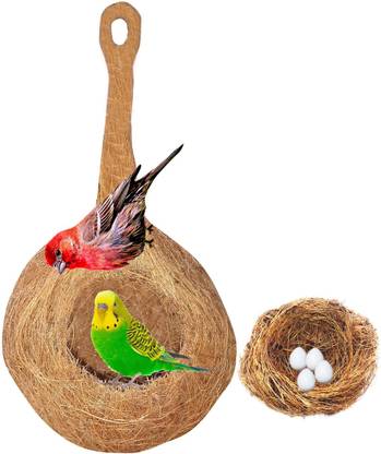 Greenrock Hand Made Pure Natural Coir Bird Egg Hanging Balcony Indoor Outdoor Tree nest Bird House