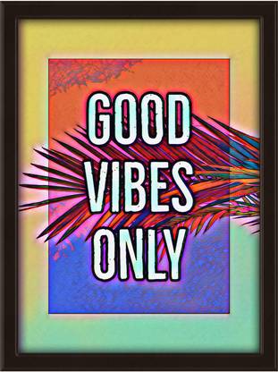 GOOD VIBES ONLY Trippy Psychedelic Poster With Handmade Black Frame Fine Art Print