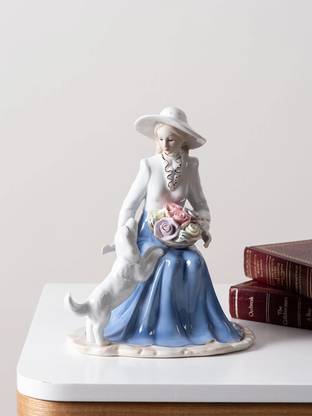 THEDECORKART Victorian Lady - Fine Porcelain Figurine Decorative Showpiece  -  21 cm