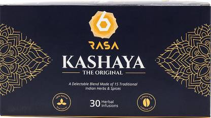 6rasa Kashaya - The Original, Herbal & Spice Infusions, Caffeine Free, 100% Natural, Immunity Building, No Added Sugar ( 30 Dip Bags) Herbs, Spices Herbal Infusion Tea Bags Box