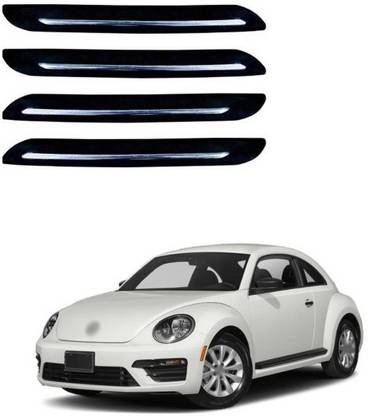 XZRTZ Car Bumper Protector Guard with Single Chrome Strip Chrome for Car 4Pcs - Black (Universal) A248 Car Beading Roll For Bumper, Grill and Garnish Cover, Window