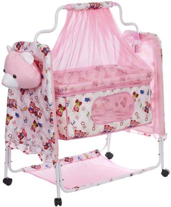 Miss & Chief by Flipkart Cozy New Born Baby Cradle, Baby Swing, Baby jhula, Baby palna, Baby Bedding, Baby Bed, Crib, Bassinet with Mattress, Pillow, Mosquito Net for 0-9 Months