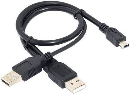 techut Micro USB Cable 0.3 m 1 Feet USB Y Cable for External Hard Drive - USB A to Mini B cable