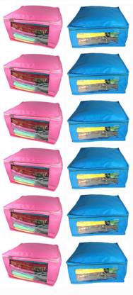 Little one High Quality Combo deal Large 6pc pink saree cover and 6pc blue saree cover Capacity 10-15 Units Saree/Blouse Each