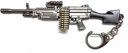 gtrp PUBG M249 Metal Gun Model Action Big Size Key Chain
