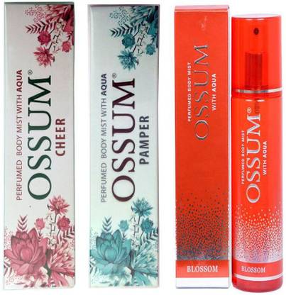 OSSUM 1 CHEER PERFUMED BODY MIST 115 ML+1 BLOSSOM PERFUMED BODY MIST 115 ML+1 PAMPER PERFUMED BODY MIST 115 ML Perfume  -  115 ml
