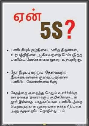 Mr. SAFE Why 5S? In Tamil In PVC Sticker A3 (12 Inch X 18 Inch) Emergency Sign