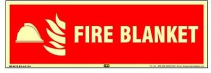 Mr. SAFE Fire Blanket In Premium Quality Glow in Dark (Photoluminescent) Sticker 12 Inch X 4 Inch Emergency Sign
