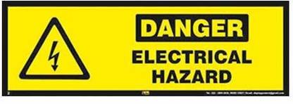 Mr. SAFE Danger - Electrical Hazard In Eco Vinyl Sticker - Self Adhesive (12 inch X 4 inch) Emergency Sign