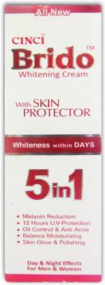 CINCI (ALL NEW) BRIDO WHITENING CREAM(WITH SKIN PROTECTOR)WHITENES WITHIN DAYS 5in1