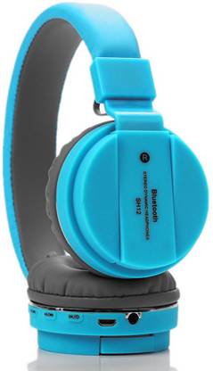play run BT Headphone FM and SD Card Slot with Music Calling (Blue ) Bluetooth