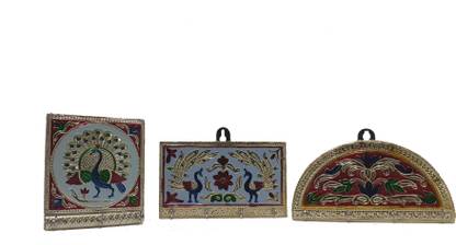 OFSK INDIA KEY MINA SQURE RECTANGLE HALF ROUND SMALL Wood Key Holder