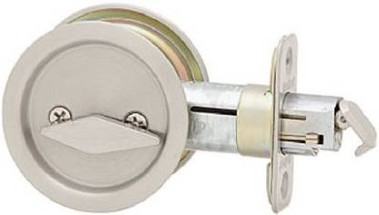KWIKSET 335 Round Privacy Bed/Bath Pocket Door Lock -- Satin Nick Lock