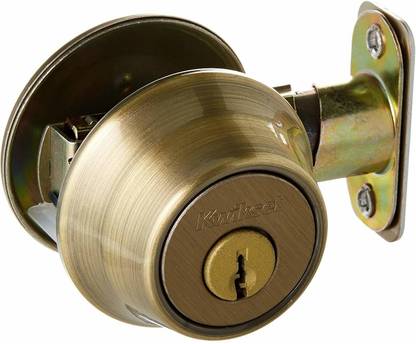 KWIKSET 660 5 Rcal Rcs Single Cylinder Deadbolt, Antique Brass [Cat Lock