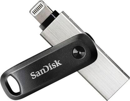 SanDisk iXpand, SDIX60N-128G-GN6NE, Type A, iPhone, iPad 128 GB OTG Drive Compatible with Desktop Computer, Mobile Lightning, USB 3.0 Metal, Plastic Case