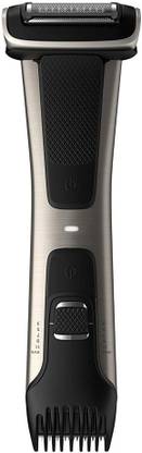 Philips Norelco BG7030/49 Bodygroom Series 7000, Showerproof Dual-sided Body Trimmer and Shaver for Men Body Groomer 60 min  Runtime 5 Length Settings